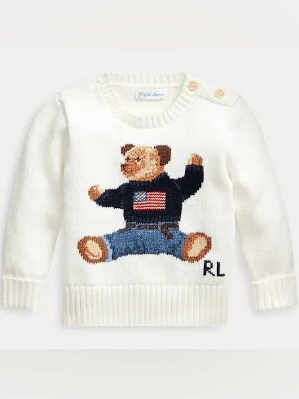 Ralph Lauren NWT Kid’s Polo Bear Cotton Sweater